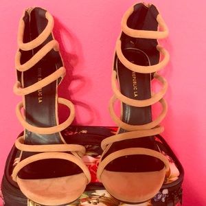 Suede Chestnut Heels